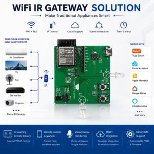 WKV553 WiFi BLE Module OEM Smart WiFi IR Gateway Solution for Smart Home Home Assistant MQTT OEM PCBA