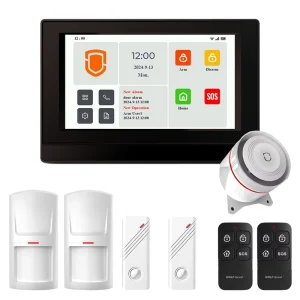 WT4F 7″ Full-Color WiFi/4G GSM Wireless Home Intrusion Alarm with SMS & 200m Detector ABS Material