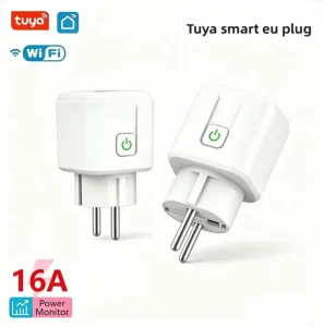 Wale Tuya WiFi Smart Plug 16A EU Socket Portable with Power APP Voice Control & Meter Reading for Home Devices