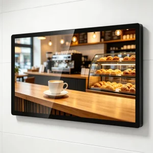 Wall Hanging Full HD Commercial Advertising Screen High Grade Metal Housing Accurate Color Restoration and Low Power Loss