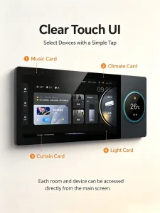 Wall Mounted Smart Home Central Control Panel with Knob Adjust AC Temperature Light Curtain Touch Screen