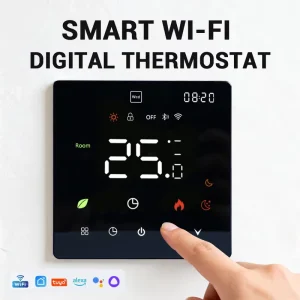 Wall Smart Thermostats One Click Network Disconnection Anti flammable Plastic Smart Home for Hotel Garage Use Wi Fi App Control