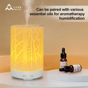 Warm LED Night Light 110ml Resin Ultrasonic Mist Humidifier with Auto Shut Off Protection for Home Bedroom Office Aroma Diffuser