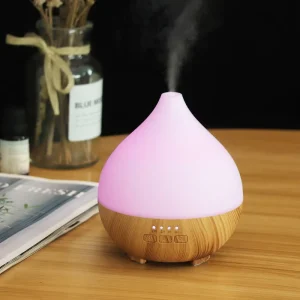 Warm Led Night Light Electric Aromatherapy Essential Oil Diffuser Ultrasonic Air Humidifier Mini USB Wood Grain Aroma Diffuser