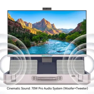 Watching Soccer Game Music 27 Inch Full HD Android 15 8+128GB White Display Smart Screen Portable Briefcase Suitcase Touch TV