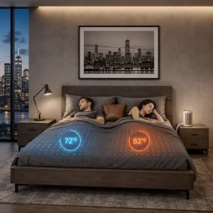 Water Circulating Smart Mattress System, Dual Zone Heating Cooling Mattress Topper with Selectable Sleep Tracking Feature