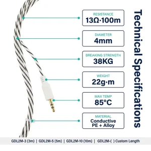 Water Leak Detection Cable Rope 4mm Waterproof TCP Enabled Tuya Smart Induction Sensor for Smart Home Alarm
