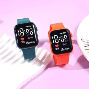 Waterproof Adjustable LED Smart Watch Square Big Screen Digital Student Kids Sports Electronic Watch for Men