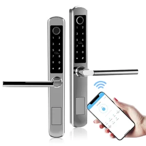 Waterproof Aluminum Alloy Smart Door Lock with Double Fingerprint Tuya App Control Wi-Fi for Aluminum/Wood/Steel Doors