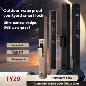 Waterproof Courtyard Smart Door Lock Face Palm Vein Fingerprint Biometric Lock Villa Gate Security System