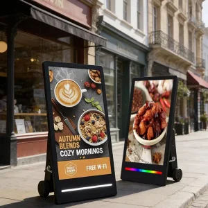 Waterproof Digital Poster Foldable Portable Lcd Advertising Screen Outdoor Digital Signage With Battery Powered
