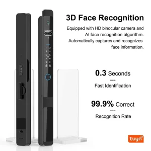 Waterproof European 3D Face Recognition Intercom Smart Door Lock with Aluminum Alloy /Wi-Fi Without Handle