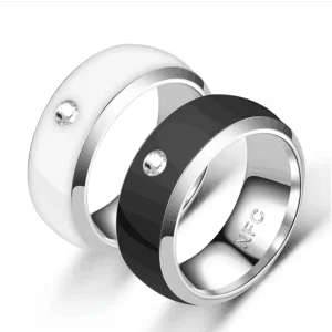 Waterproof Fashion Nfc Smart Ring Black Ceramics Smart Finger Ring Intelligent Men and Women Holiday Gift Jewelry Couple Rings