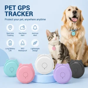 Waterproof Pet Tracker Cat Shape, 7 Days Standby Global GPS Locator, APP Control Real Time Tracking Smart Device for Pets