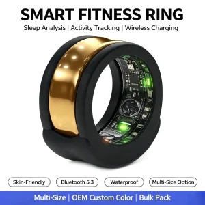 Waterproof Silicone Protective Half Metal Wrapped Smart Wearable Ring Case Hypoallergenic Liquid Silicone Electronic