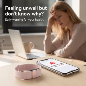 Waterproof Smart Bracelet Fitness Tracker with Step Counter Heart Rate Blood Oxygen Monitor & Sleep Temperature Tracking