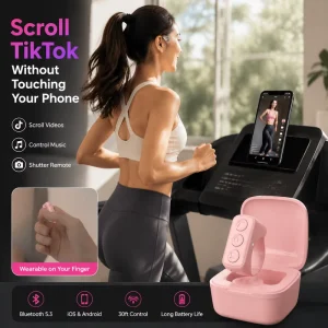 Wearable Camera Shutter Remote Control Ring Wireless BT5.3 Rechargeable Selfie Clicker for iPhone Android Live Stream Vlog IPX4