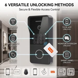 Weatherproof IP65 Smart WIFI Video Doorphone With Camera Keypad Access Control Card Reader Door Entry System