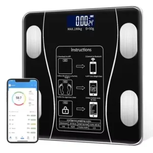 Weighing Factory Directly 26*26cm Supply 180kg Display Body Fat Weight Smart Health Measurement Bathroom Scale with App