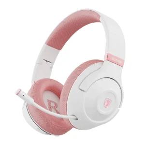 Whisper Energy Efficient Wireless Over Ear Gaming Headset 32 Hour Battery Life Auto Sleep Mode Type C Quick Recharge
