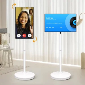 White 24 Inch 128GB Smart Display Movable Charging Display Built-In Battery Speaker Smart Interactive Portable TV