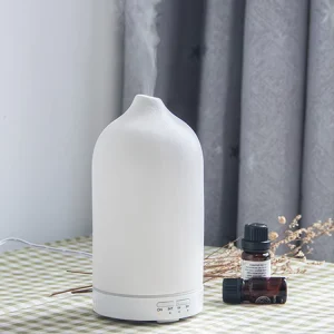 White Ceramic Electric Essential Humidifier Fragrance Home Ultrasonic Aroma Therapy Essential Oil Diffuser