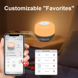 White Noise Machine Toddler Sleep Trainer 34 Soothing Sounds with Clock Night Light App Controlled Portable Speakers Baby