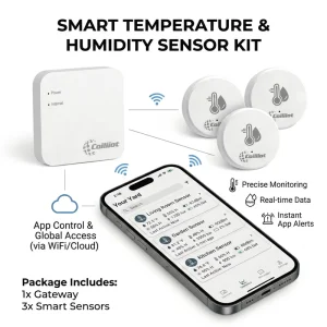Wi Fi Hygrometer Thermometer Smart Warehouse Refrigerator Wireless Temperature Humidity Sensor FCC ID Certified Smart Home MQTT
