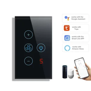 Wi-Fi Remote Touch Factory Light Fan Switch Glass Panel Controller for Living Room Ceiling Light