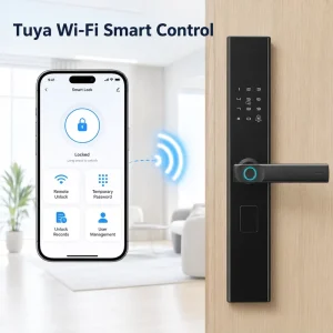 Wi-Fi Smart Lock Fingerprint Passcode IC Card App Remote Unlock Keyless Entry Deadbolt for Home Office Rental Apartment