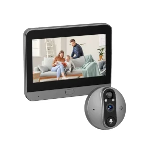 WiFi 4.3 Inch LCD Screen 3MP Door Peephole Camera 1080p Instant Motion Detection Two-Way Audio Battery Smart Door Phone