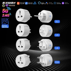 WiFi 6 Dual Band 2.4G 5G Smart Universal Socket EU UK US Plug 16A Energy Monitor Tuya Smart Life Alexa Google