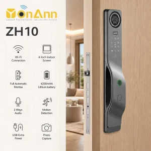 WiFi 6590 Smart Lock with Face Unlock & Cloud Storage Lithium Battery Grade C Security 2 Year Warranty for Steel Doors