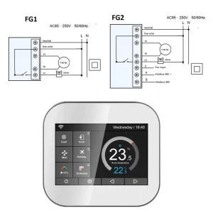WiFi App Control Daily Weekly Programmable 0 10V FAN 2 Pipe Smart Thermostat