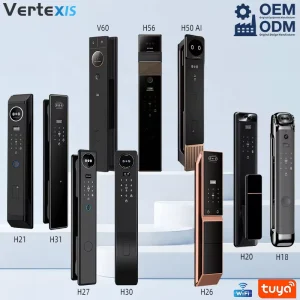 WiFi App Security Digital RFID Door Lock Handle Front Door Biometric Eye Camera Scanner Recognition Smart Lock Key