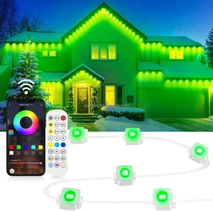 WiFi-Controlled Smart LED Strip Lights 15M RGB Color-Changing IP66 Waterproof for Home Eaves & Party Decoration 30LED per Meter