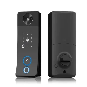 WiFi Deadbolt Smart Door Locks Automatic Dead Bolt Lock Fingerprint Digital Square Deadlock Home Built in Doorbell
