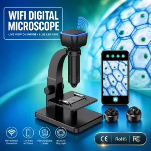 WiFi Digital Microscope 5MP Dual Lens Wireless Microscope for Student Science Education STEM Gift