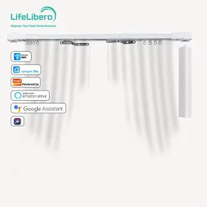 WiFi Drappery Matter HomeKit Living Room Voice Control Smart Curtain Driver Set Kit with Electric Aluminum Rail Track System