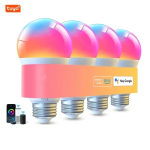 WiFi E27 Smart Dimmable Bulb, RGBCW Color LED Bulb, App-Controlled Dimming, Alexa Voice Control Supported, A70 Bulb