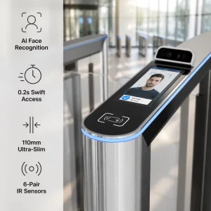 WiFi Ethernet Smart Android Turnstile Gate 2MP Wide Dynamic Camera Speed Gate Pedestrian Access Control Security Barriers