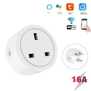 WiFi European UK Standard Plug 16A/20A Smart Power Socket Remote Control with Power Meter Voice Control for Home Office Use