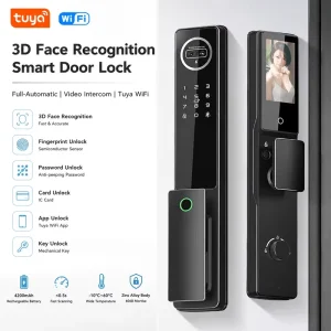 WiFi Face ID Smart Lock Full Automatic Fingerprint Doorlock Video Intercom Exterior Smart Lock for Main Door