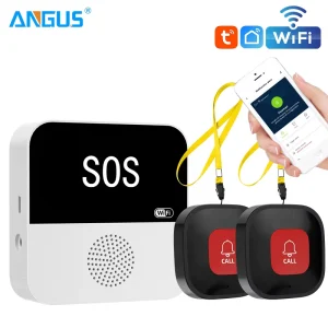 WiFi Fall Alert Devices Wireless Nurse Help SOS Panic Bracelet Tuya Smart App Caregiver Pager Call Button for Elderly Seniors