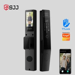 WiFi Full Auto Smart Door Lock Wood/Steel Cloud Storage Face Recognition Palm Veinel Peephole Camera Video Intercom App