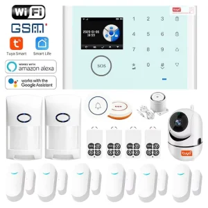 WiFi GSM Home Safety Alarm 17 Piece Kit Smart Alarm System 433MHz Remote Control Security Detector for House Door&Monitor