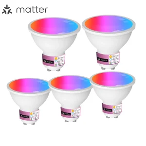 Smart WiFi GU10 5W Bulb, RGB Color-Changing Dimmable Spotlight with App Control, Suitable for Home
