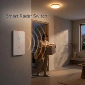 WiFi Glass Radar Light Switch 2.5D Curved Tempered 10G Millimeter Wave Sensor People Trigger Energy Saving 110-240V