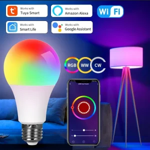 Smart WiFi LED Bulb 220V 110V 10W 15W 20W E27 Alexa LED Light RGB Smart Life App Google Assistant Voice Control