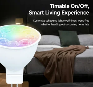 WiFi Bluetooth Smart Light Bulb, Low-Voltage Spotlight Bulb, Dimmable LED Bulb, Compatible with Alexa